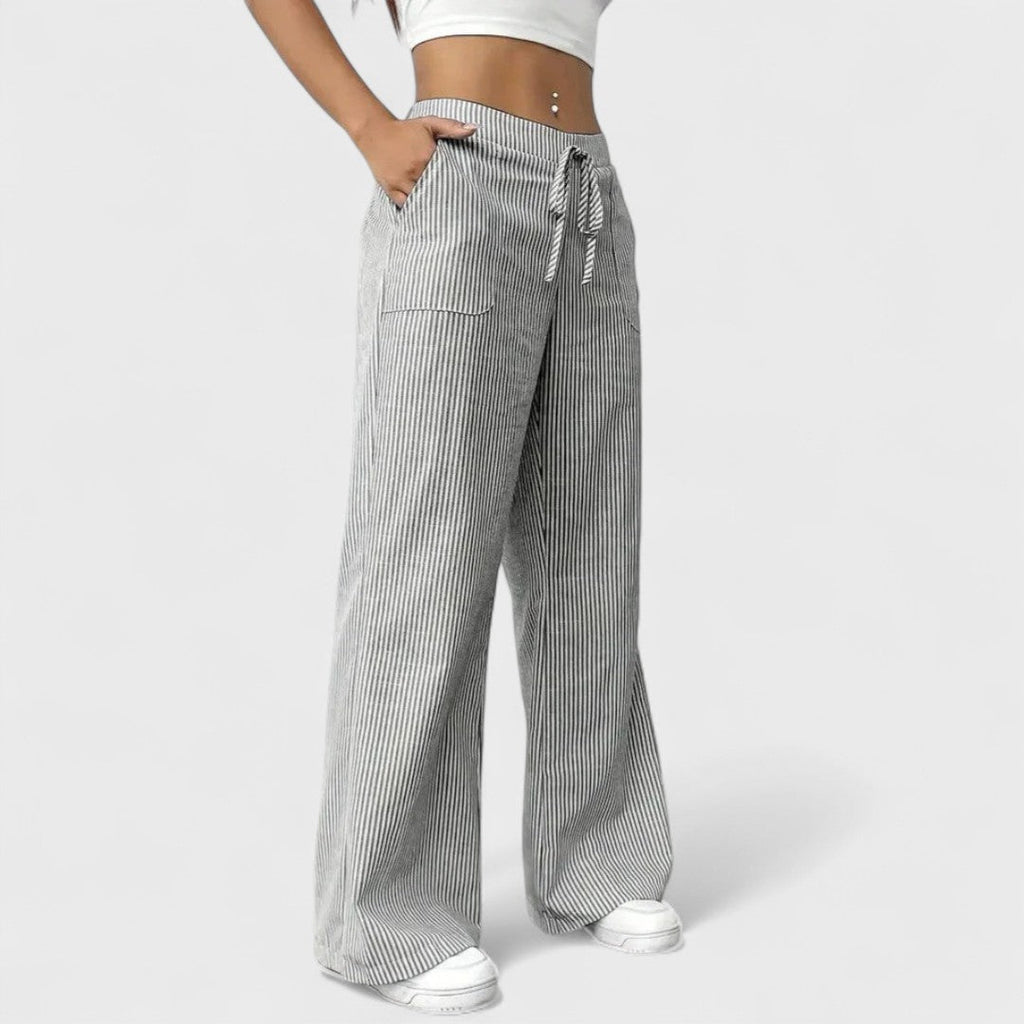 Dominique - Bekväma vida byxor med eleganta detaljer