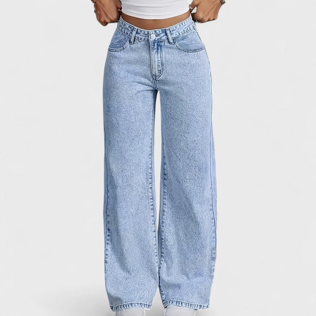 Mara - Jeans med rak passform och vida ben för kvinnor