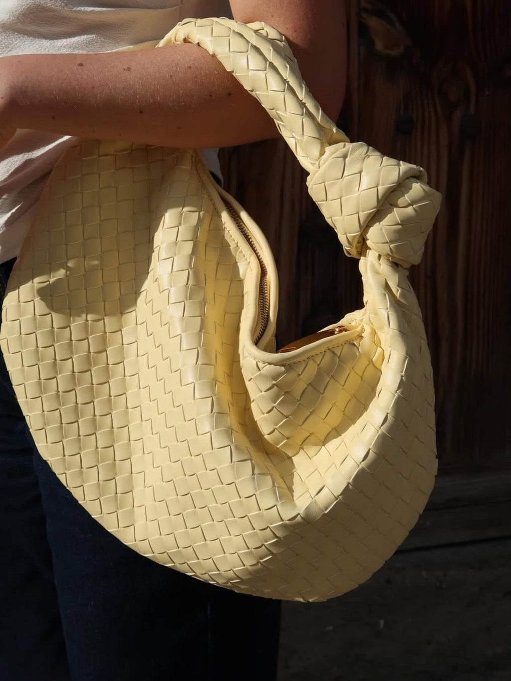 Giselle | Medelstor Axelväska Flätad med Knut