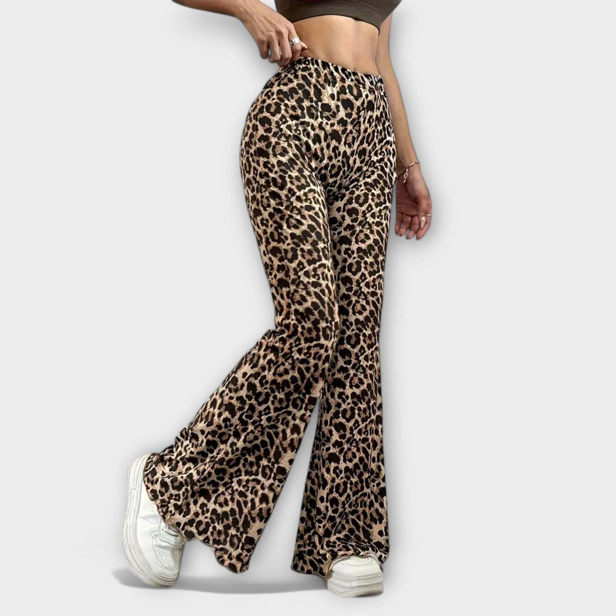 Bootcut Leopardbyxor