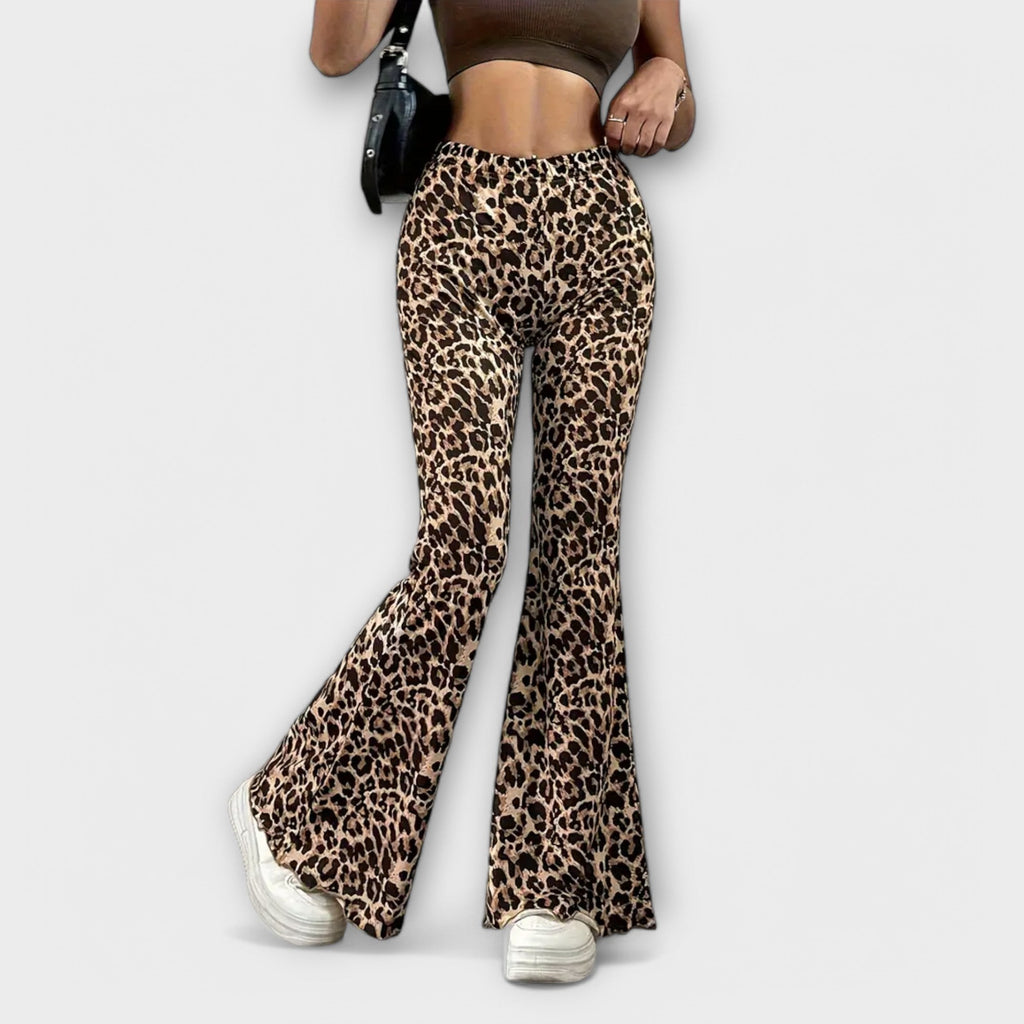 Bootcut Leopardbyxor