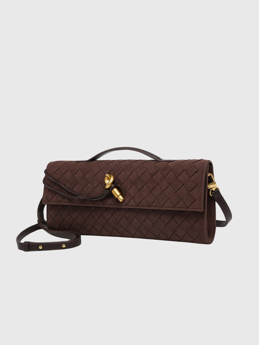 Körsbär | Clutch i Lyxigt Suede Intrecciato