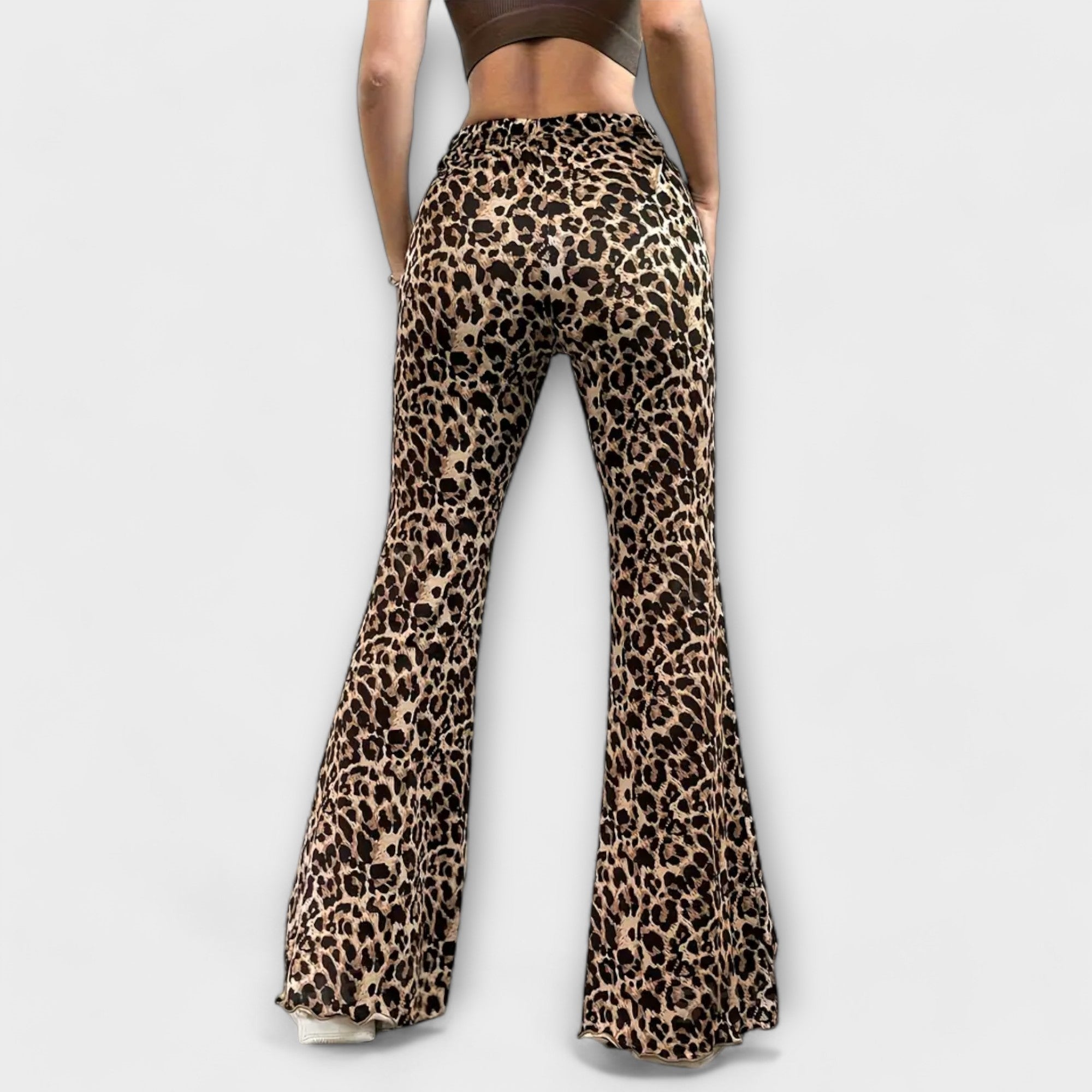 Bootcut Leopardbyxor