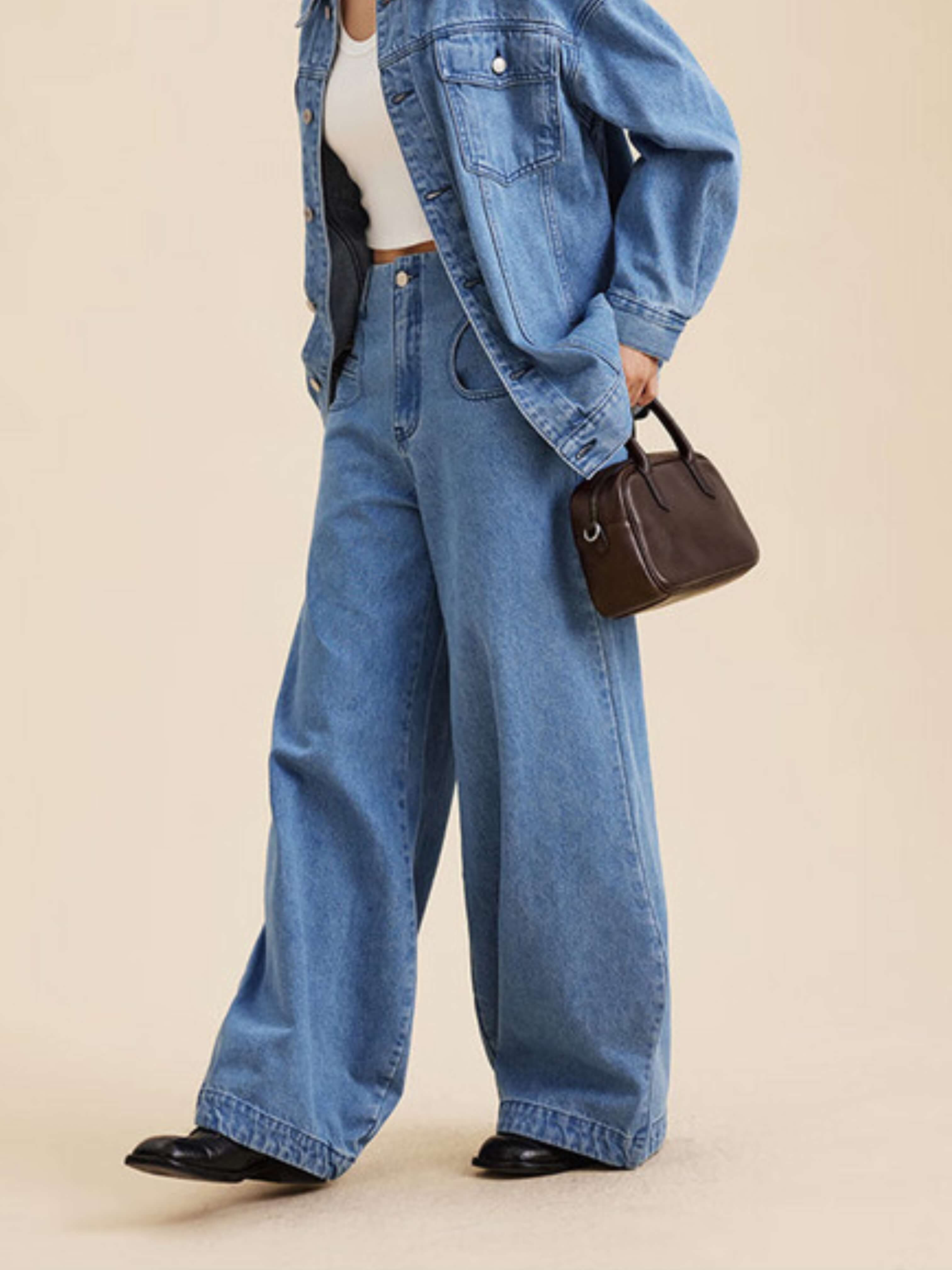 Eliza | Fyrkantig Väska med Glansig Dragkedja