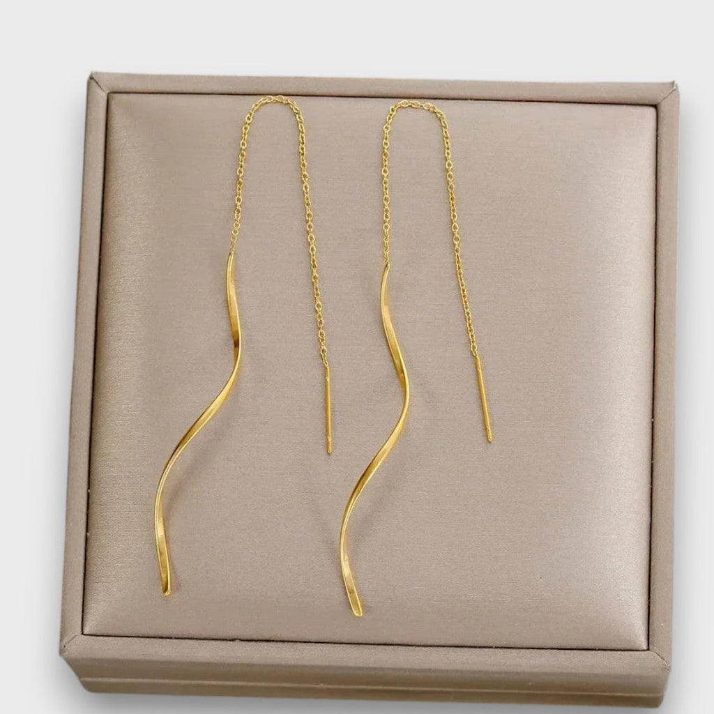 Elwira – Långa örhängen med vågform