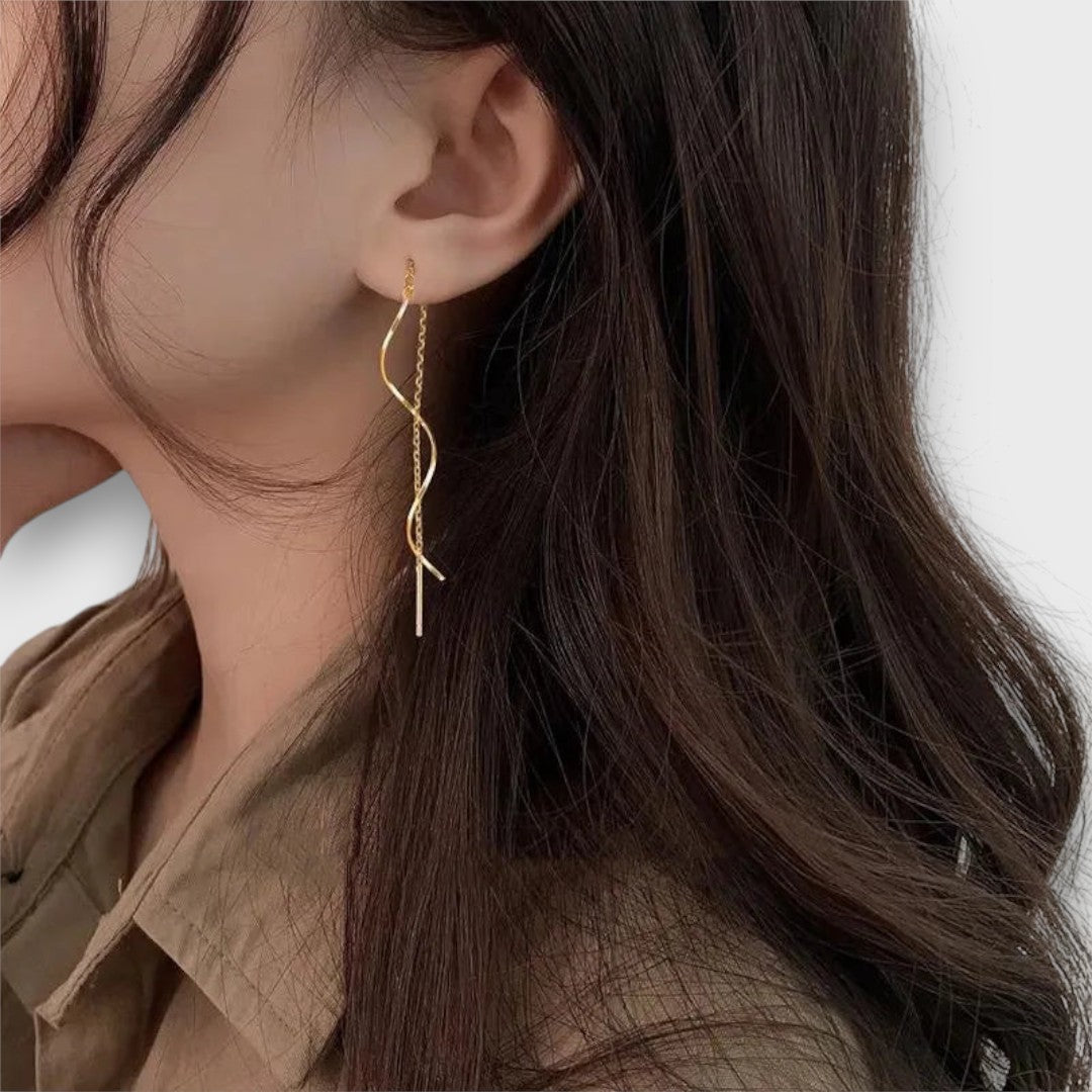 Elwira – Långa örhängen med vågform