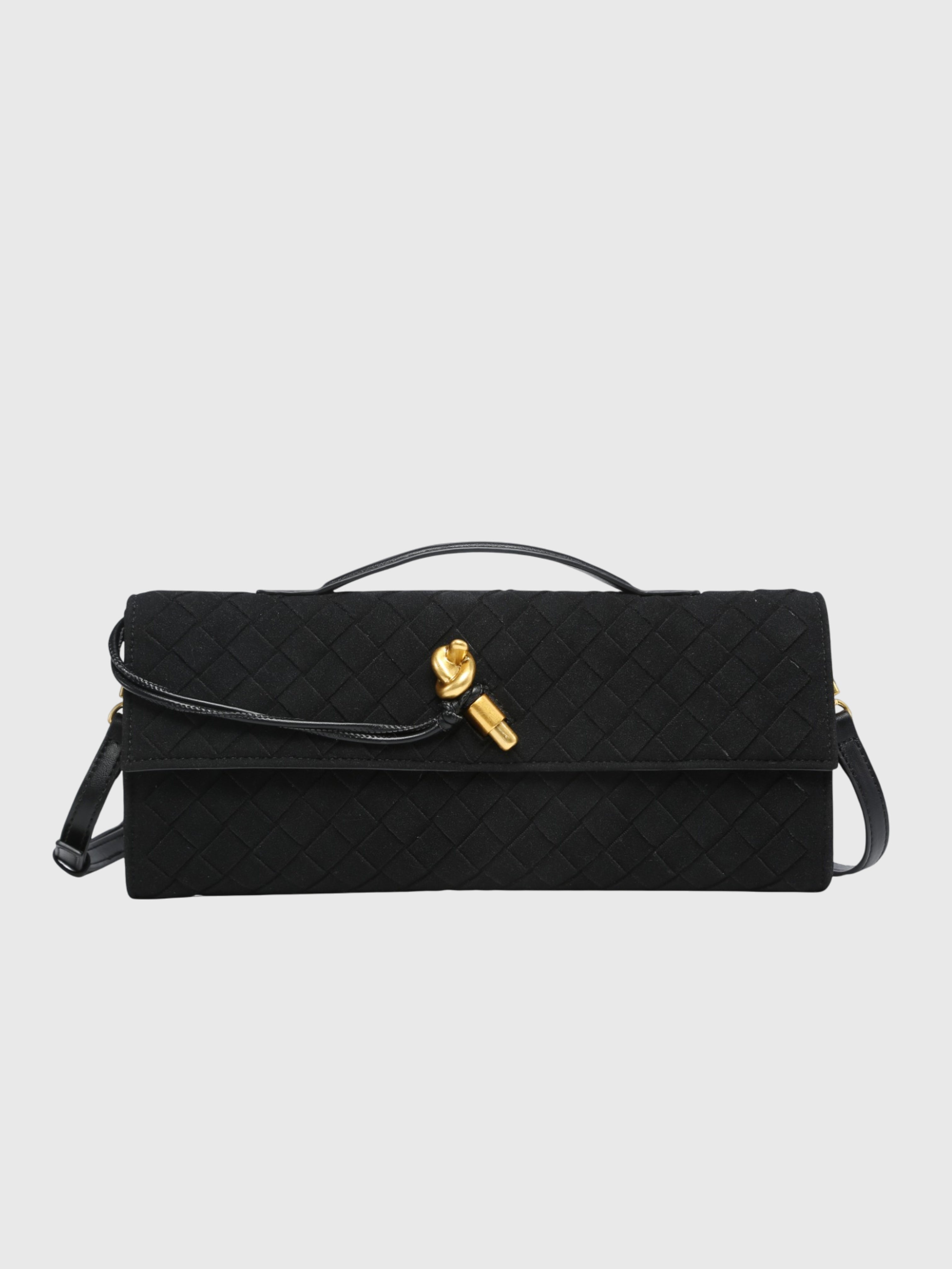 Körsbär | Clutch i Lyxigt Suede Intrecciato