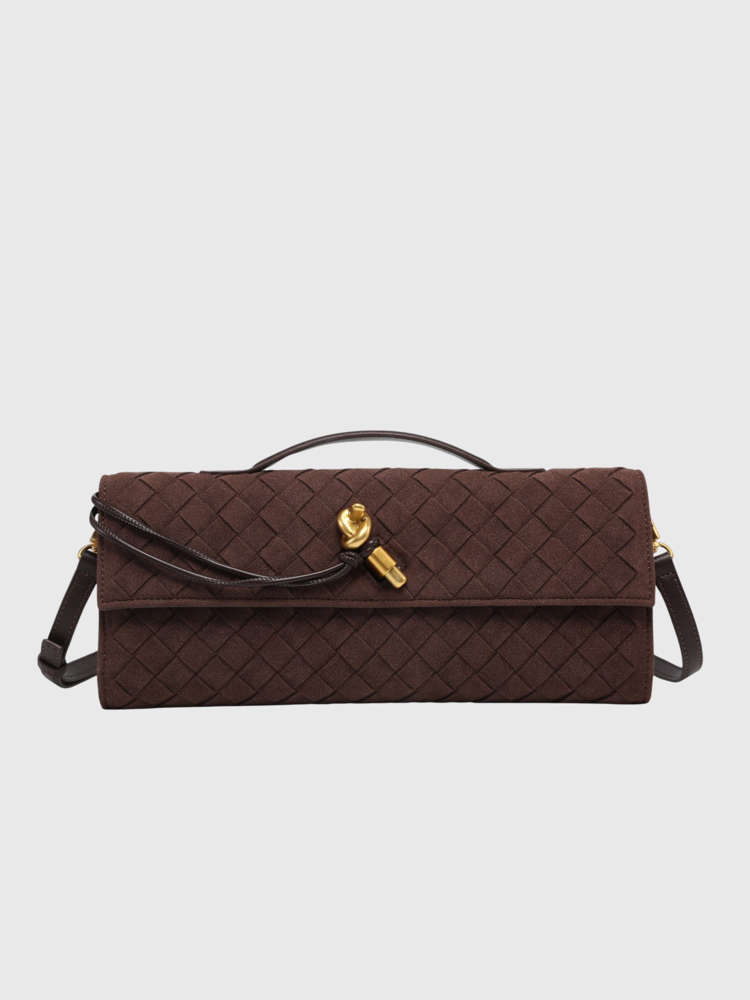 Körsbär | Clutch i Lyxigt Suede Intrecciato