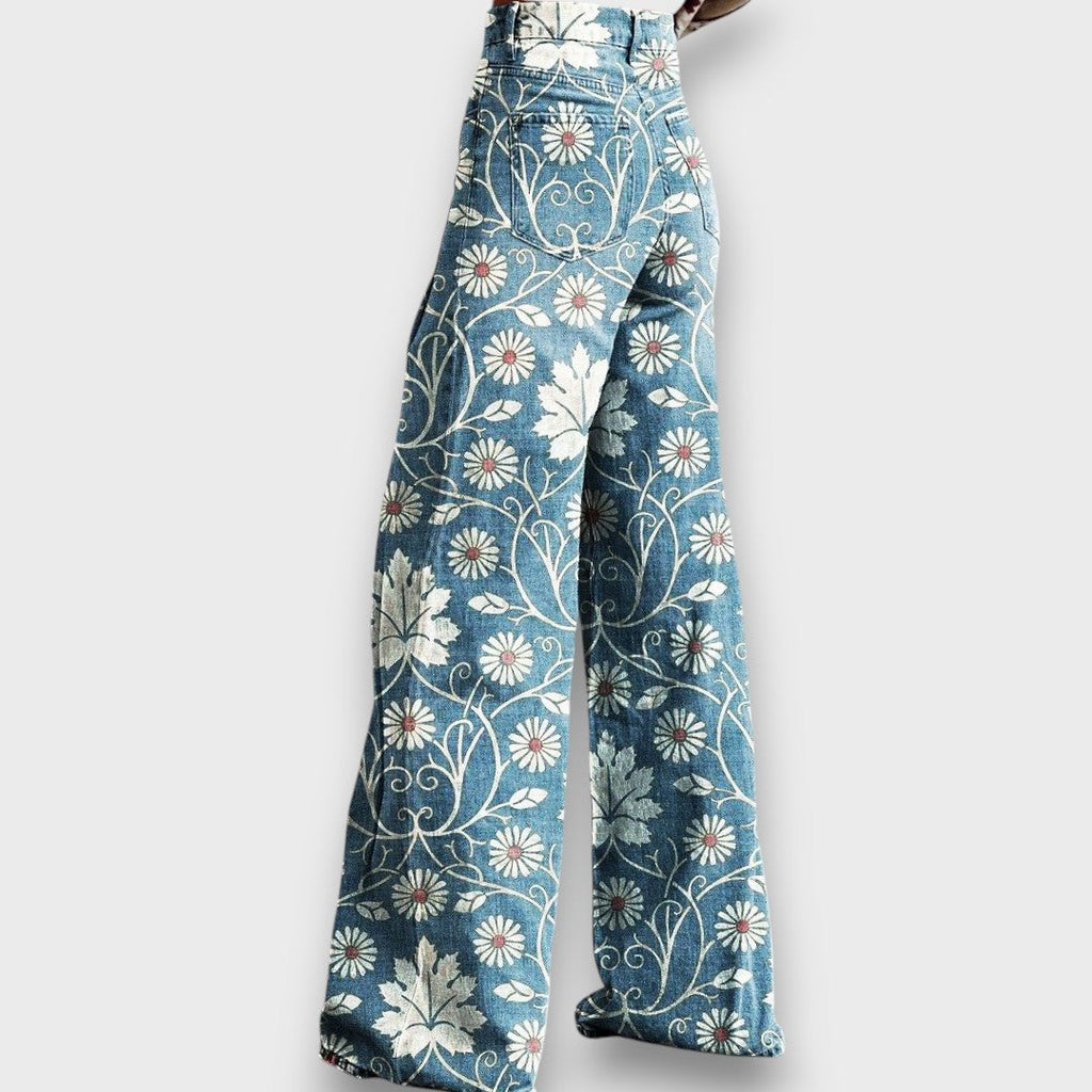 Elaya – Jeans Boho med blommönster