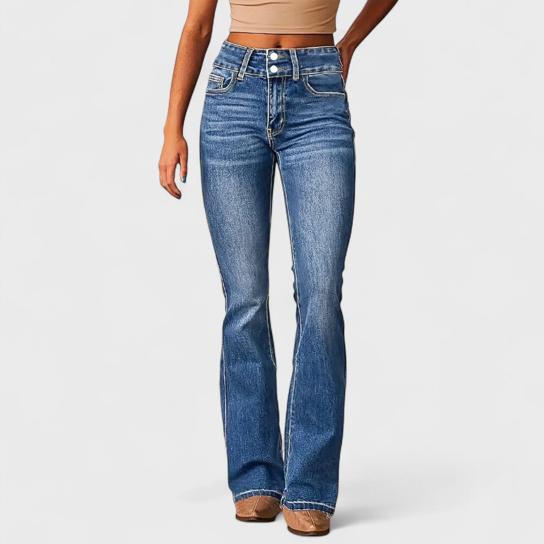 Marylène - Hög midja vida jeans i trendig stil