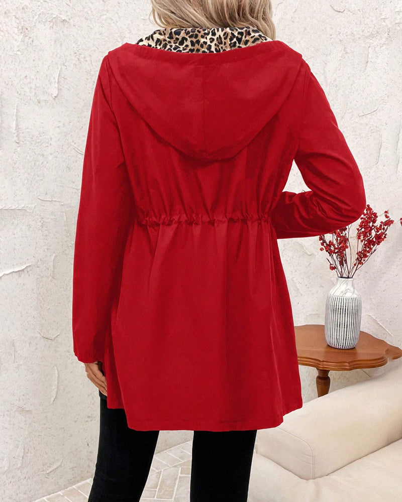 Daisy | Vändbar Huvjacka med Leopardtryck