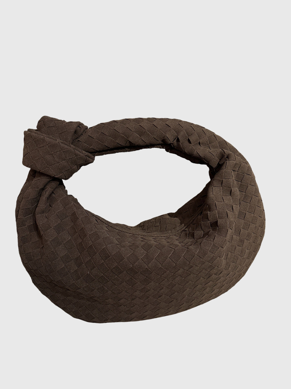 Celeste | Medelstor Väskan i Vävd Mocka med Knut