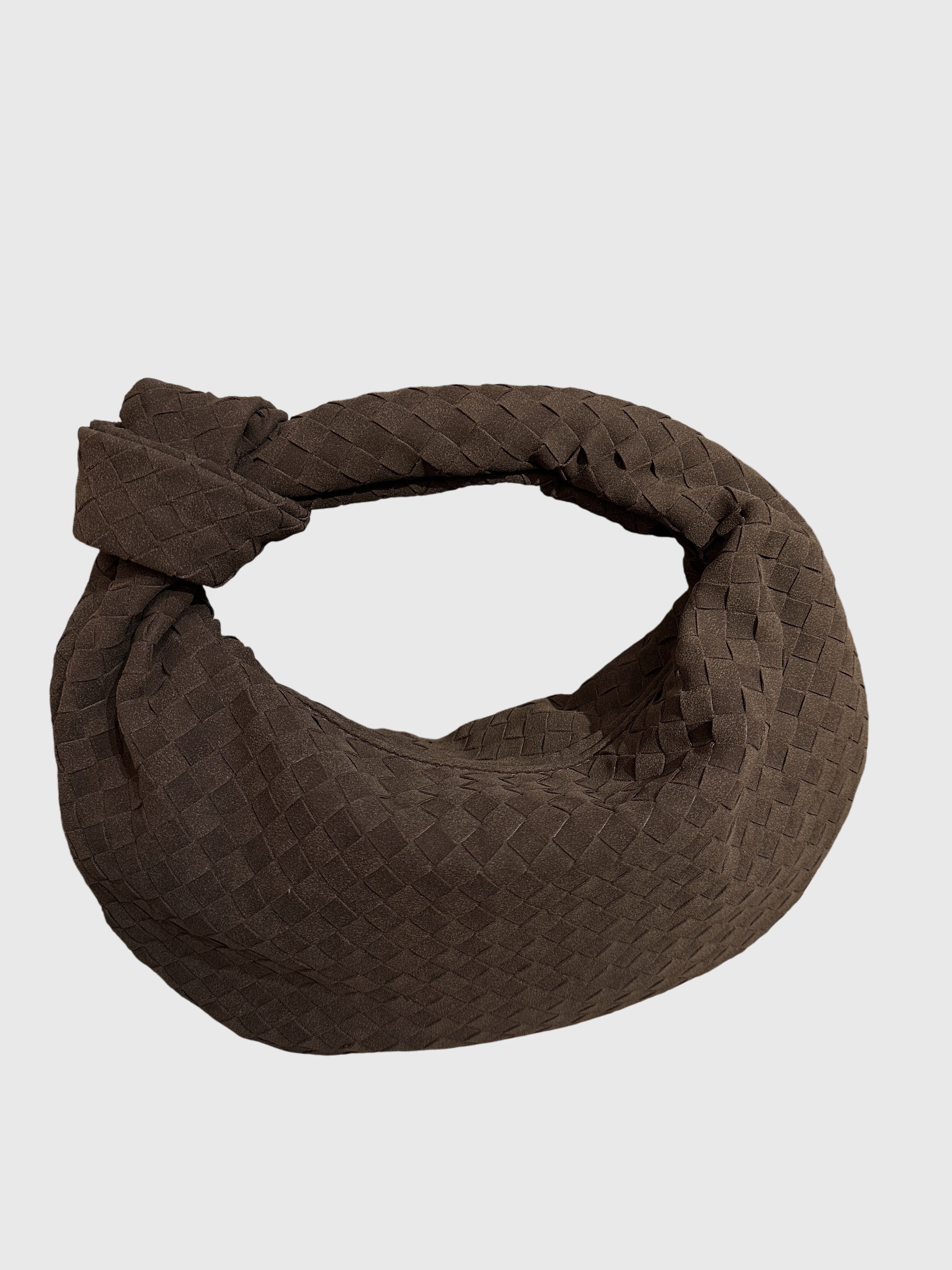 Celeste | Medelstor Väskan i Vävd Mocka med Knut