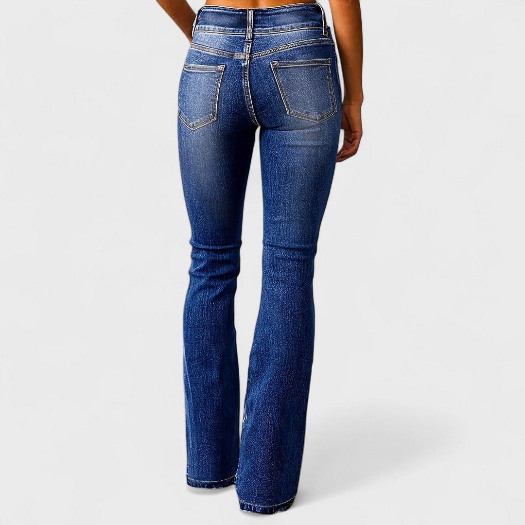 Marylène - Hög midja vida jeans i trendig stil