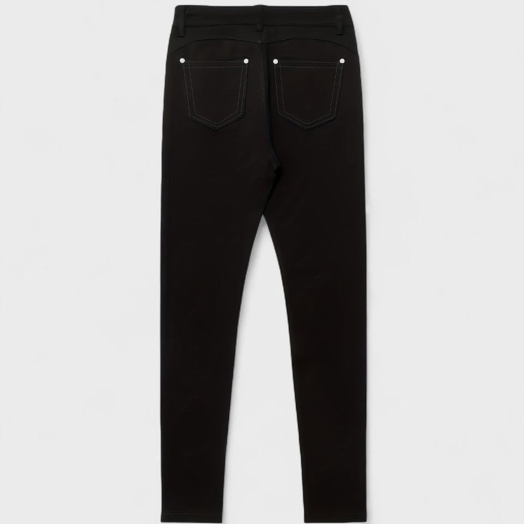 Floriale - Svarta jeans i denim med hög midja för kvinnor