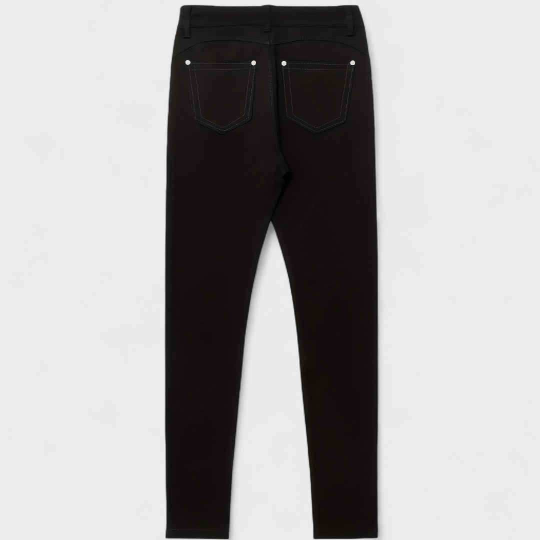 Floriale - Svarta jeans i denim med hög midja för kvinnor