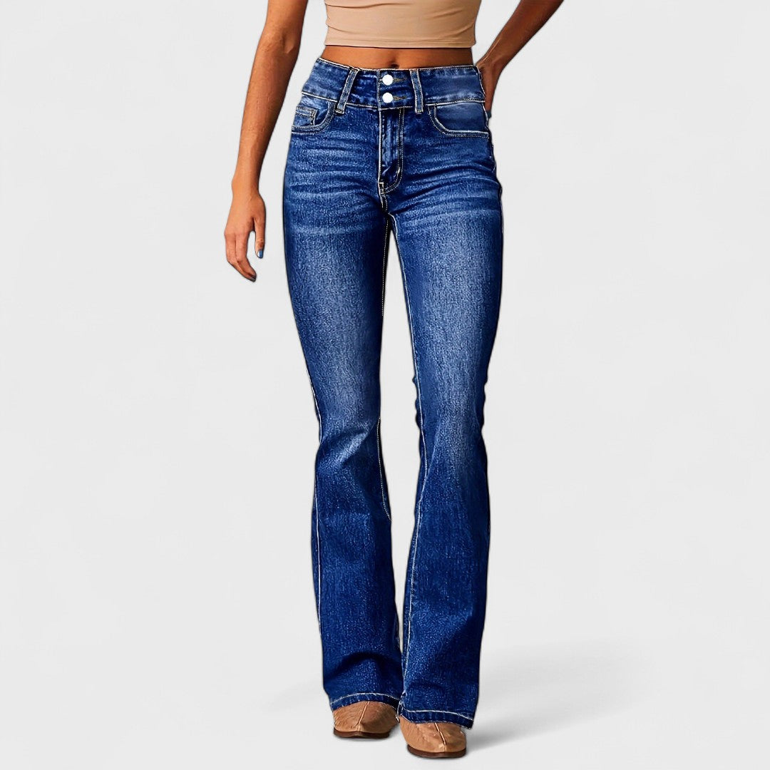 Marylène - Hög midja vida jeans i trendig stil