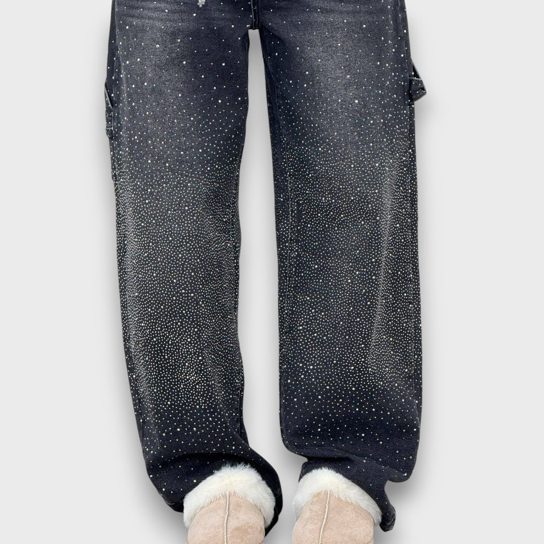 Nolene – Jeans med glittrande finish och urban karaktär