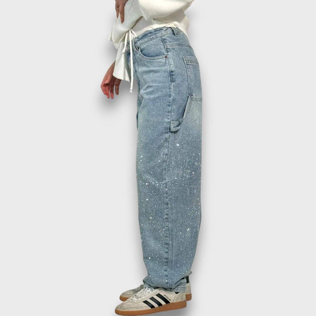 Nolene – Jeans med glittrande finish och urban karaktär