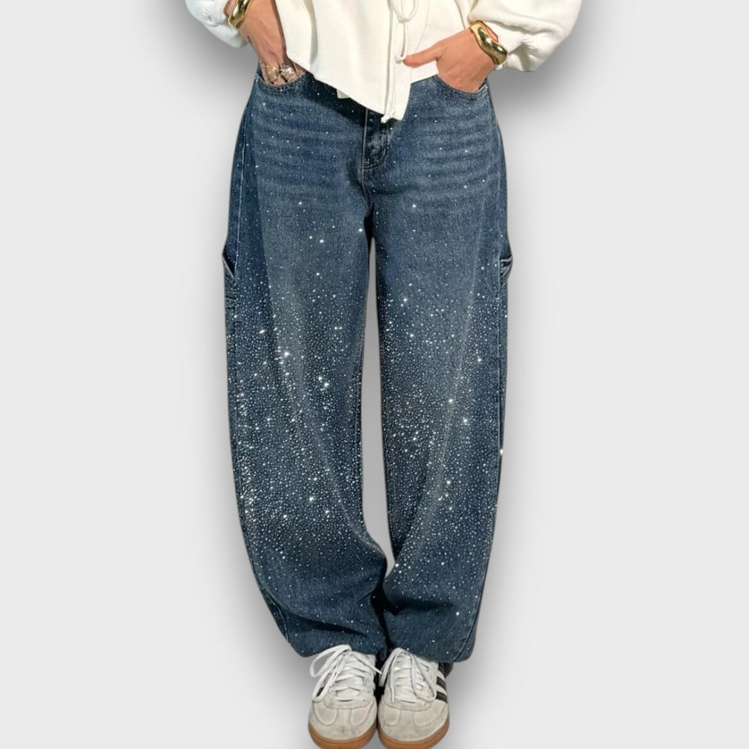 Nolene – Jeans med glittrande finish och urban karaktär