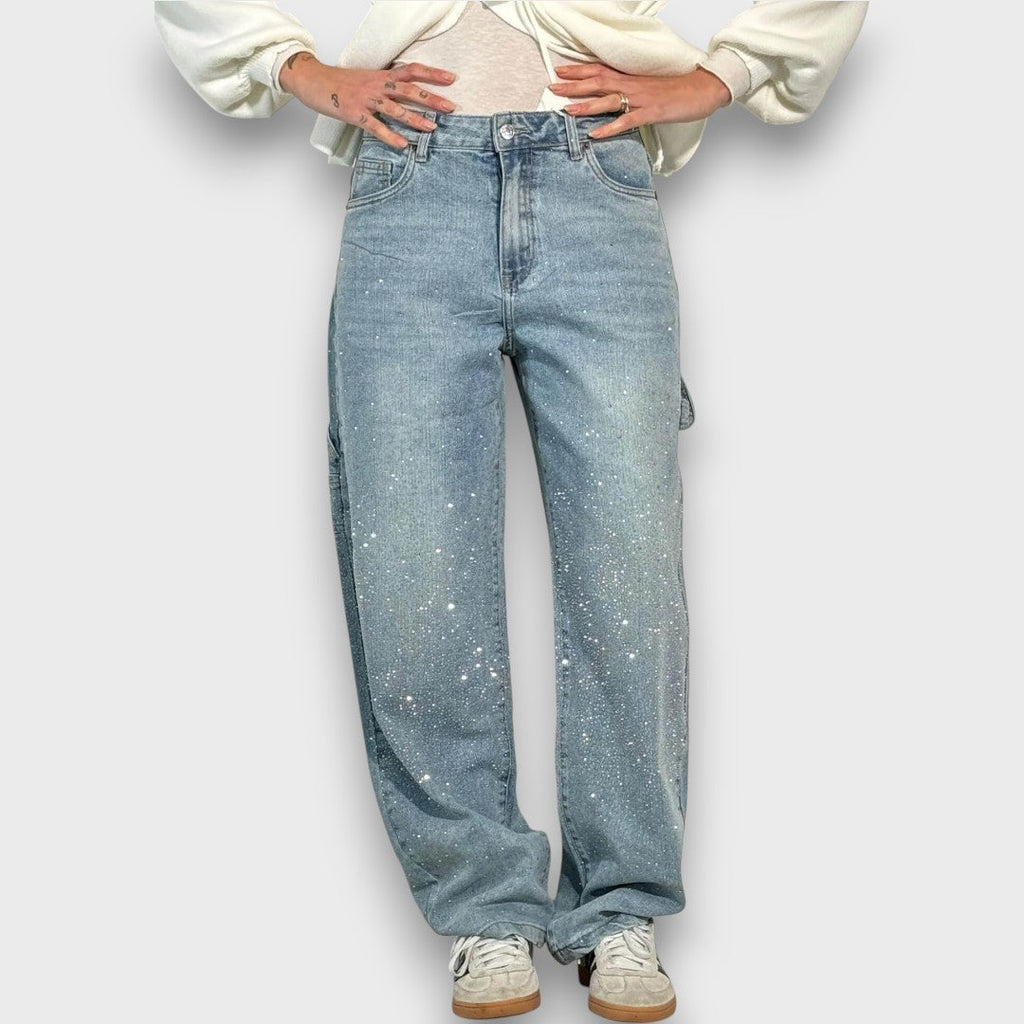 Nolene – Jeans med glittrande finish och urban karaktär