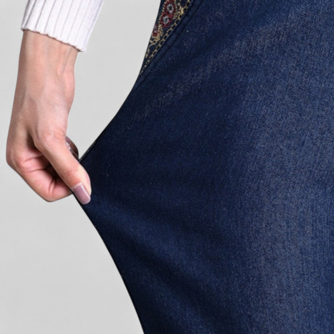 Elisa - Damjeans med sidfickor och elastisk midja